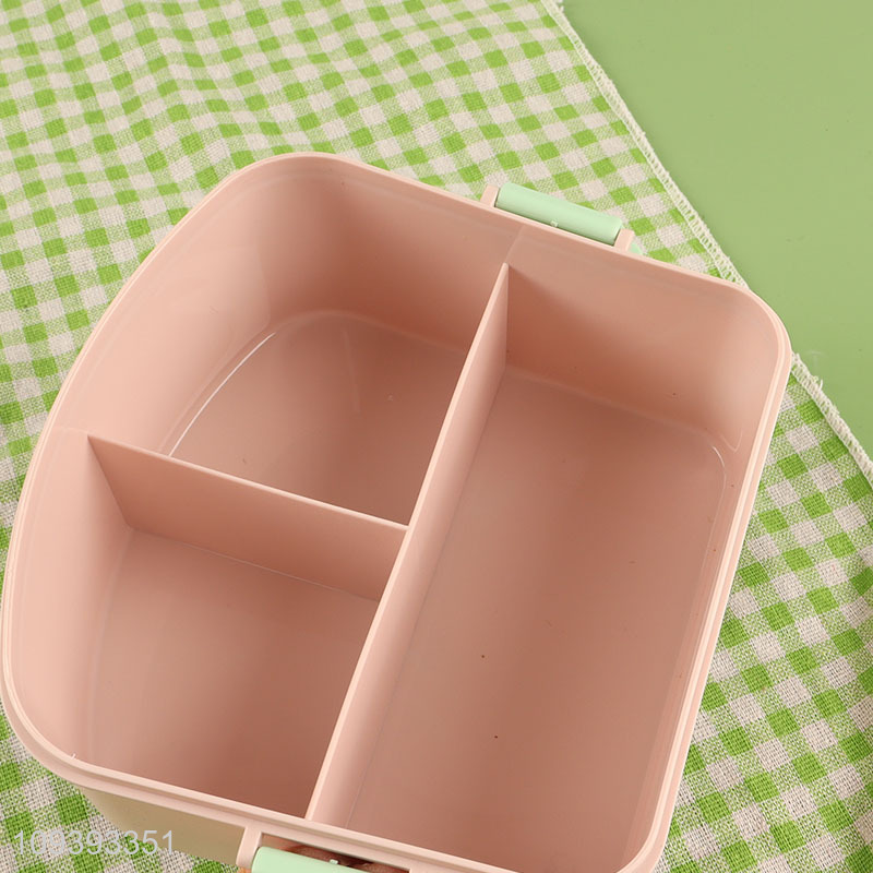 Factory supply food container plastic lunch box with tableware
