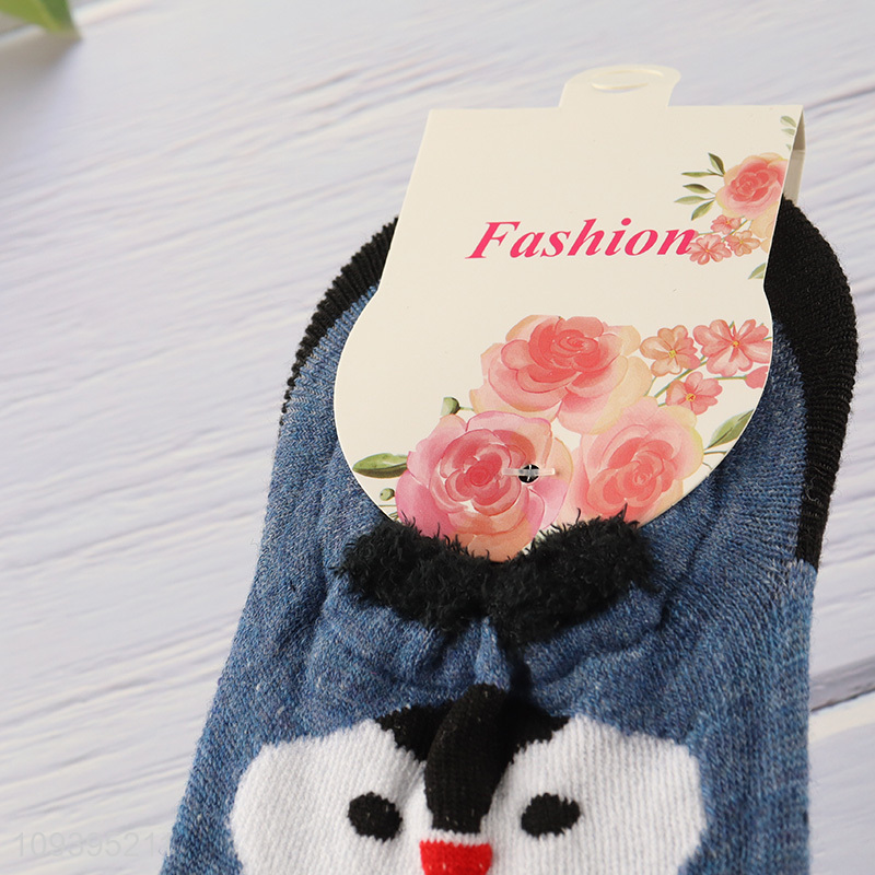 Best sale embroidered animal pattern boat socks