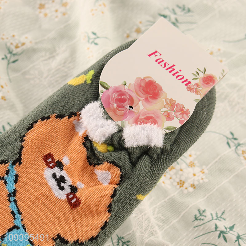 Good sale polyester breathable cartoon animal boat socks