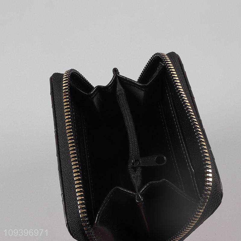 Hot products black fashion ladies wallet with zipper
