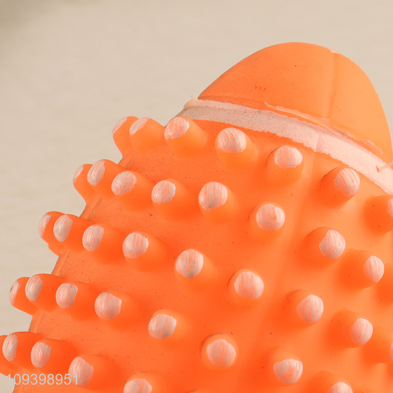 Hot selling pet spiky rugby toy for large dogs
