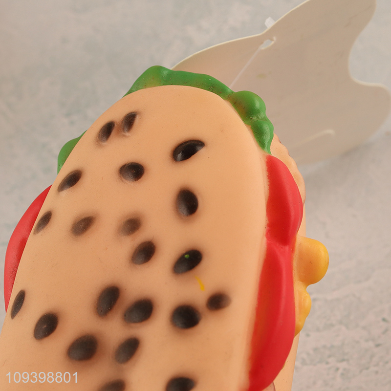 Hot products pet hamburger toy for dog chewing