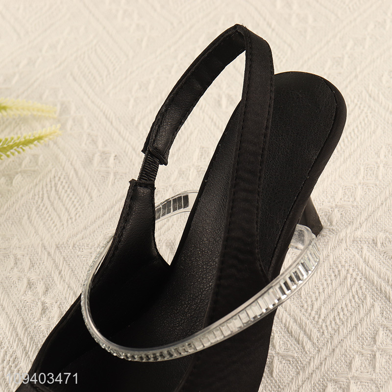 Hot products black satin slingback stiletto heels