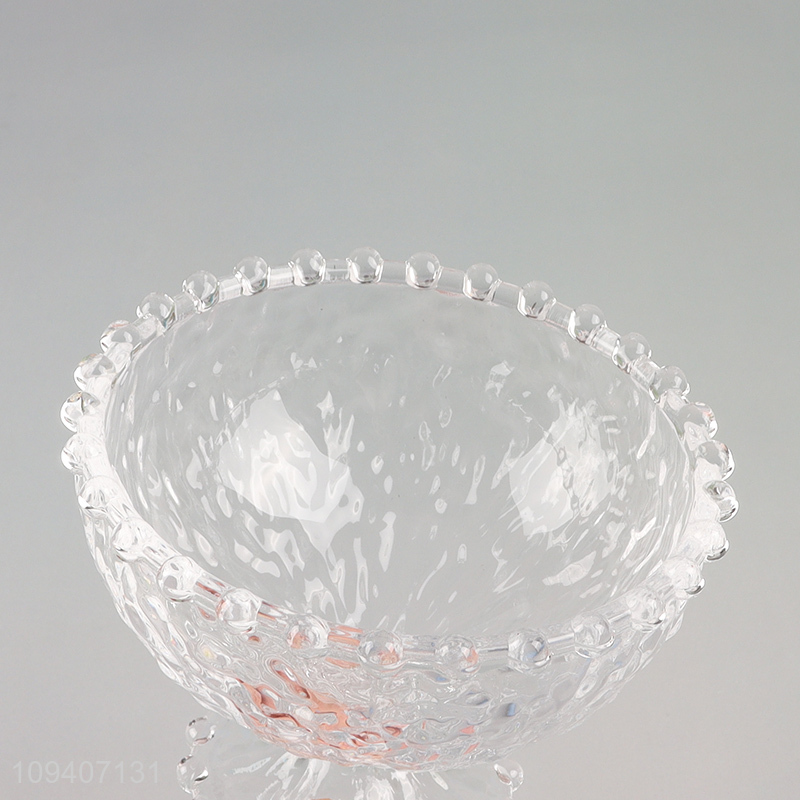 New product clear clear glass footed bowl dessert bowl