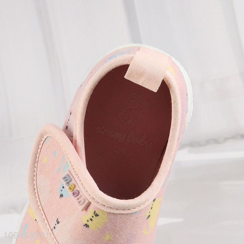Good sale pink printed baby casual shoes