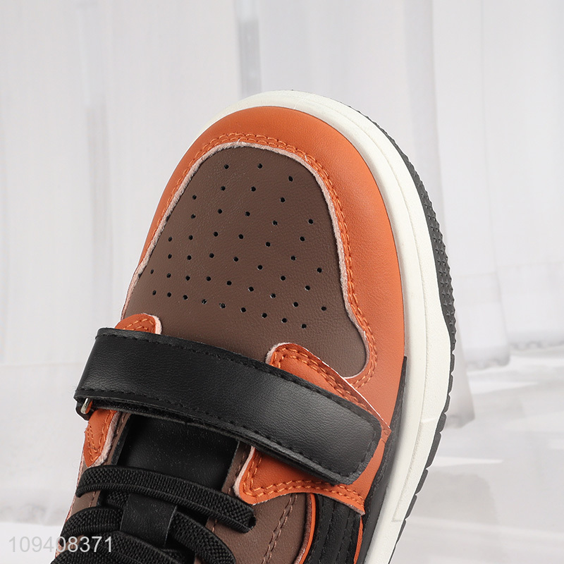 China products kids' high-top velcro strap sneakers