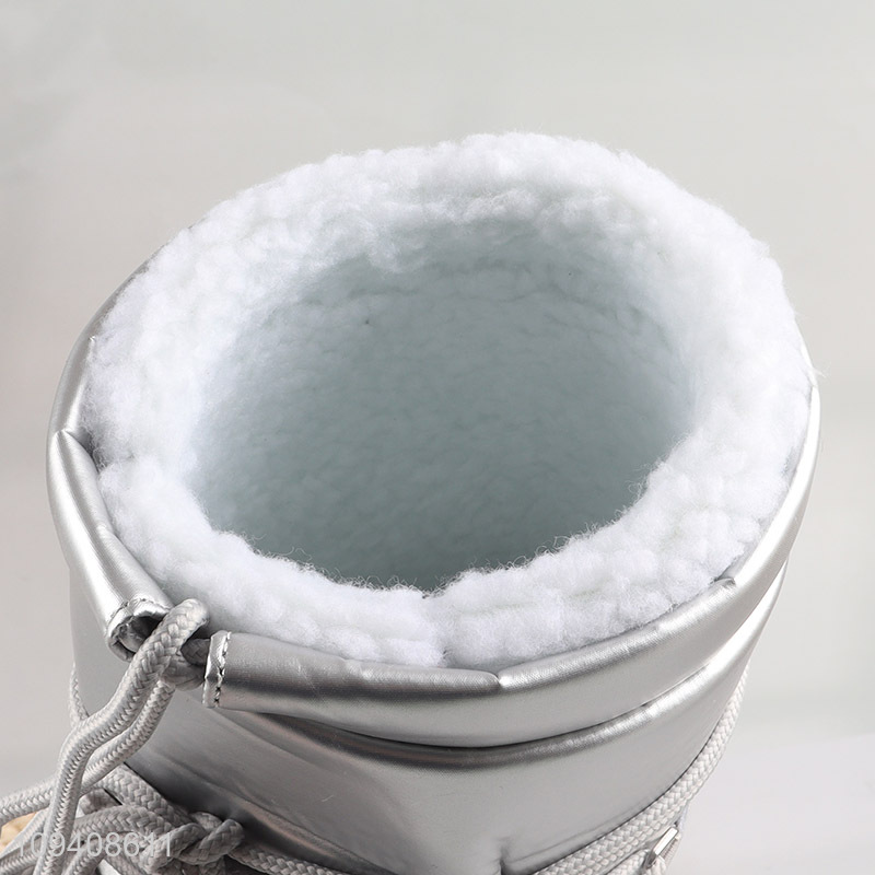 Hot products silver winter warm women snow boots