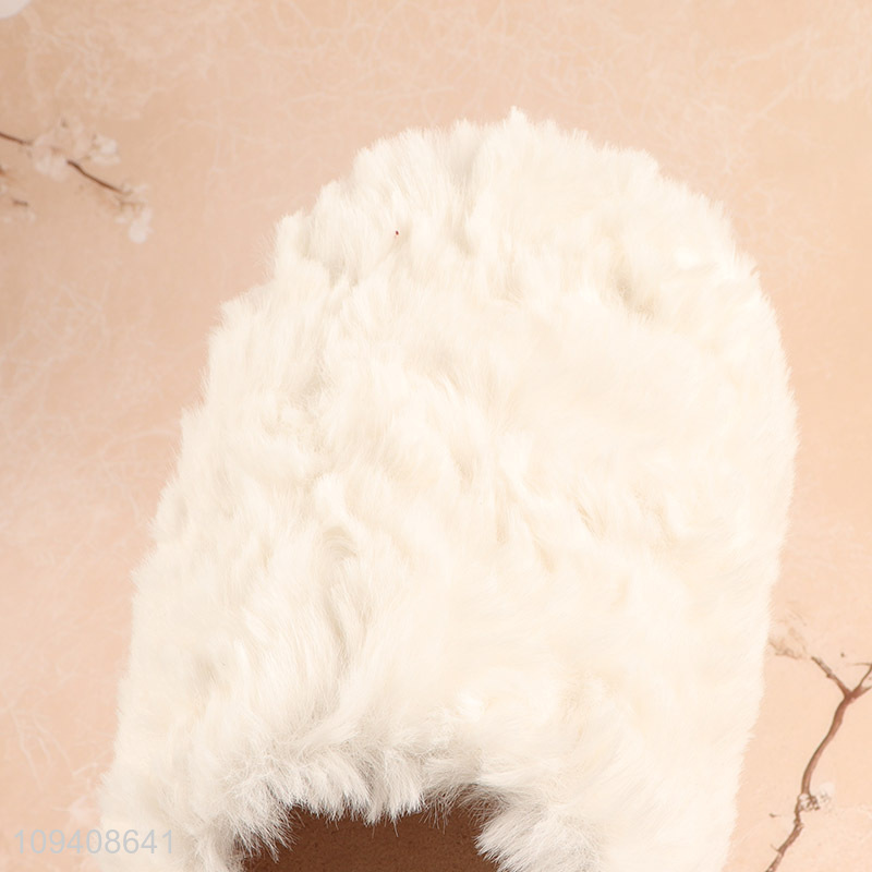Popular products white plush winter women slippers