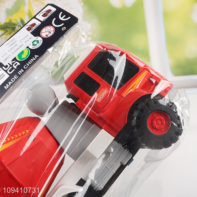 Best quality red cement mixer truck toy for kids