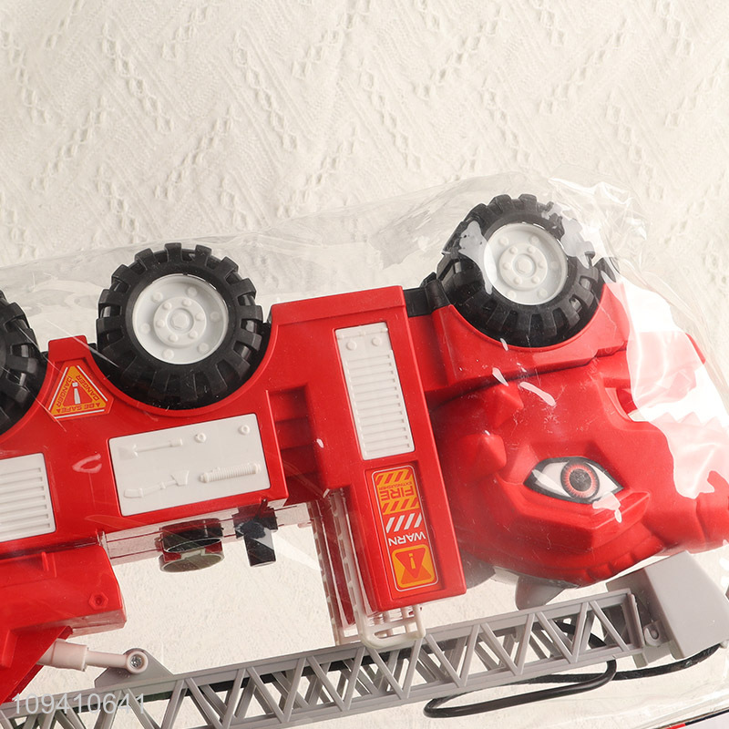 Factory supply dinosaur fire ladder truck toy for kids