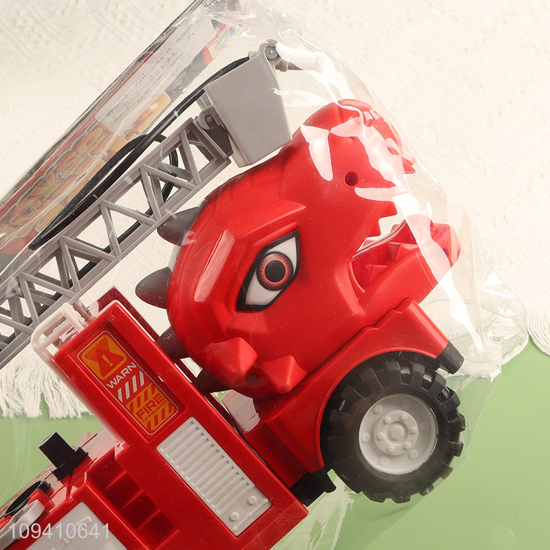 Factory supply dinosaur fire ladder truck toy for kids