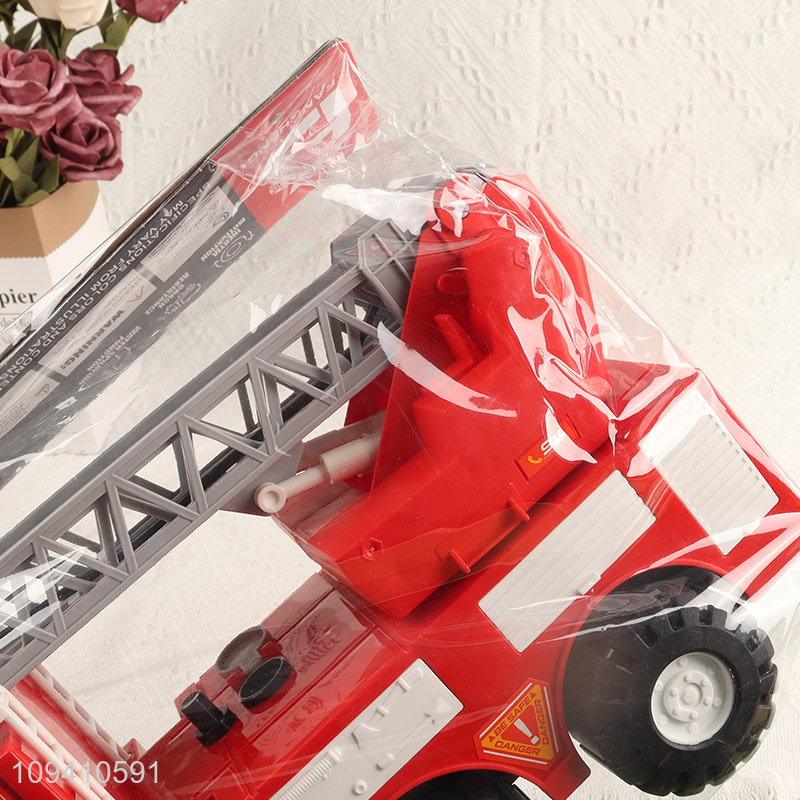 Good selling red fire ladder truck toy for kids