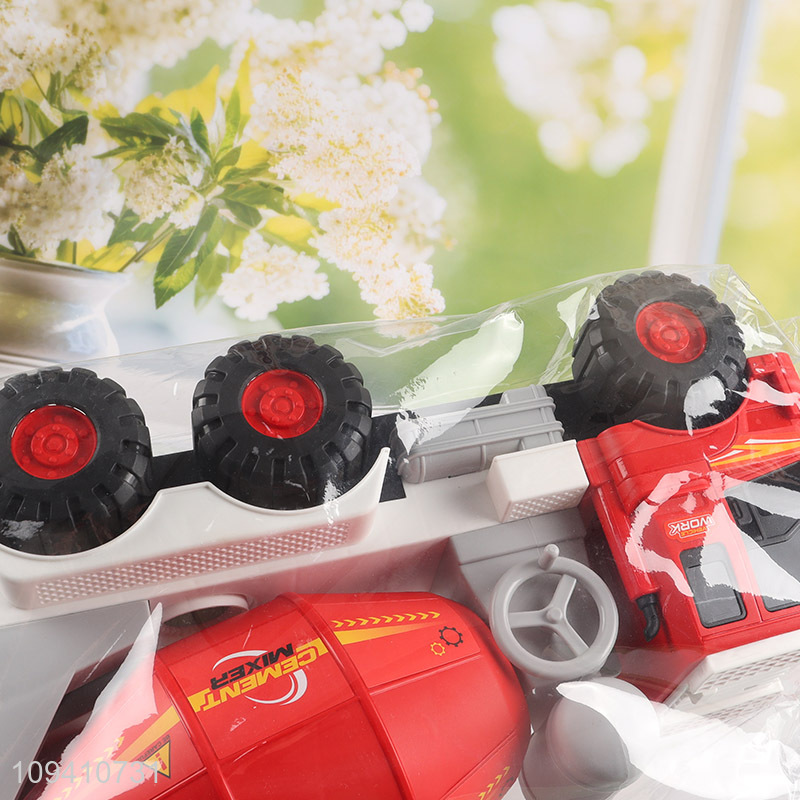 Best quality red cement mixer truck toy for kids