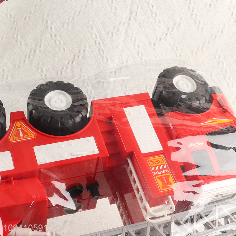 Good selling red fire ladder truck toy for kids