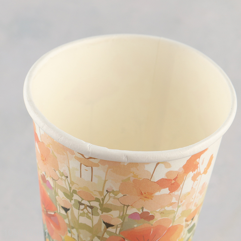 China wholesale flower printed disposable paper cup