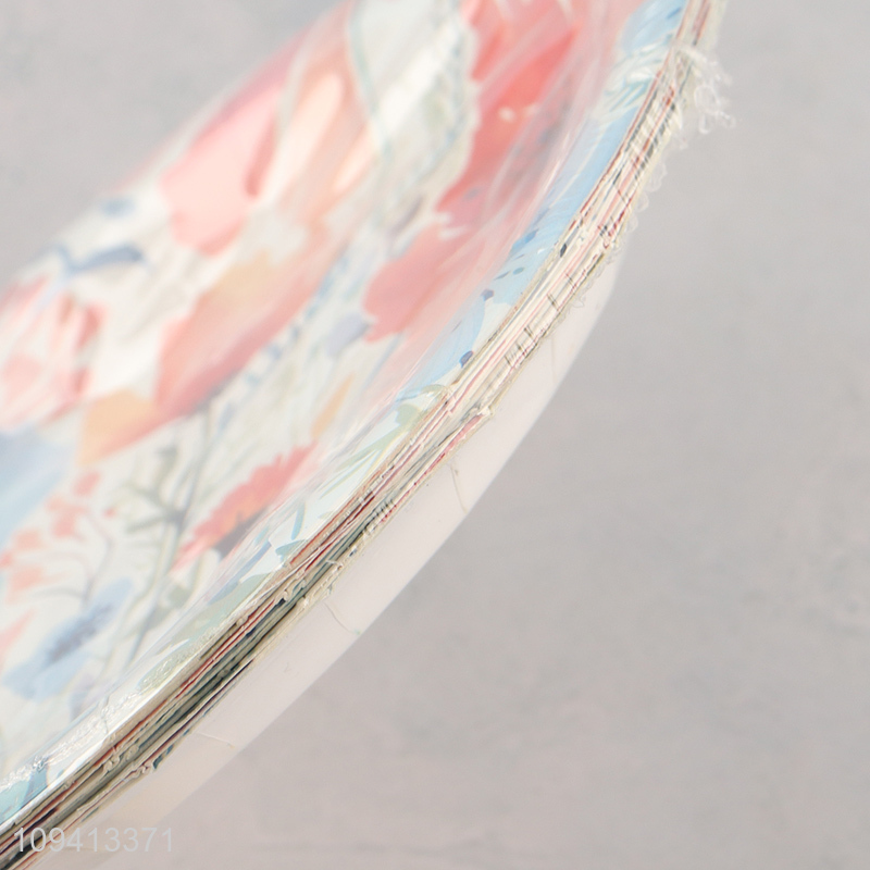 Low price flower printed disposable paper plate