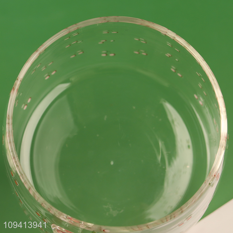 New style cherry printed glass cup water cup