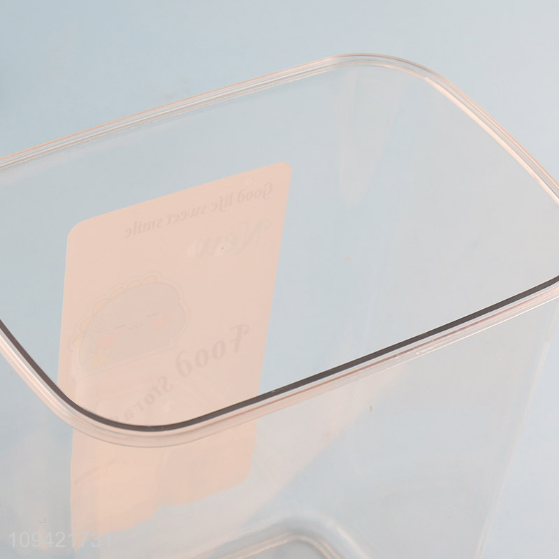Low price rectangular sealed storage jar with bow lid
