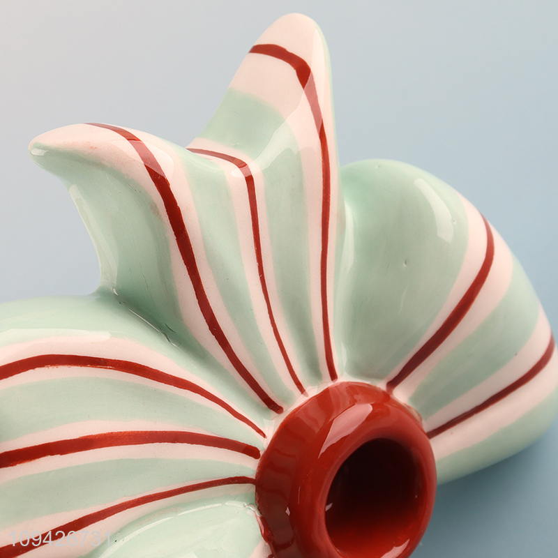 Factory supply bowknot shape ceramic candle holder