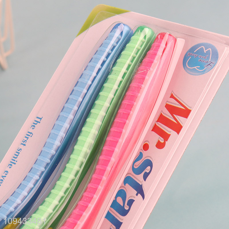 Wholesale 3 Pack Teeth & Tongue Cleaner Toothbrush