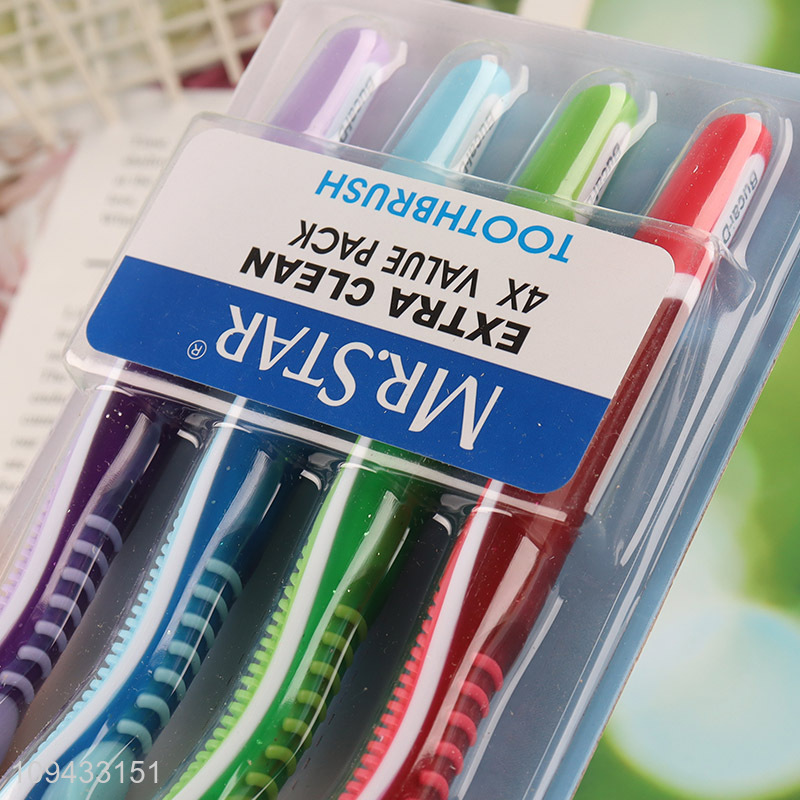Top Quality 4 Value Pack Manual Toothbrush