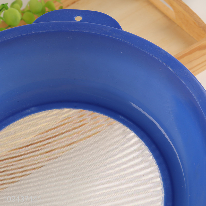 Hot items round fine mesh kitchen strainer with handle