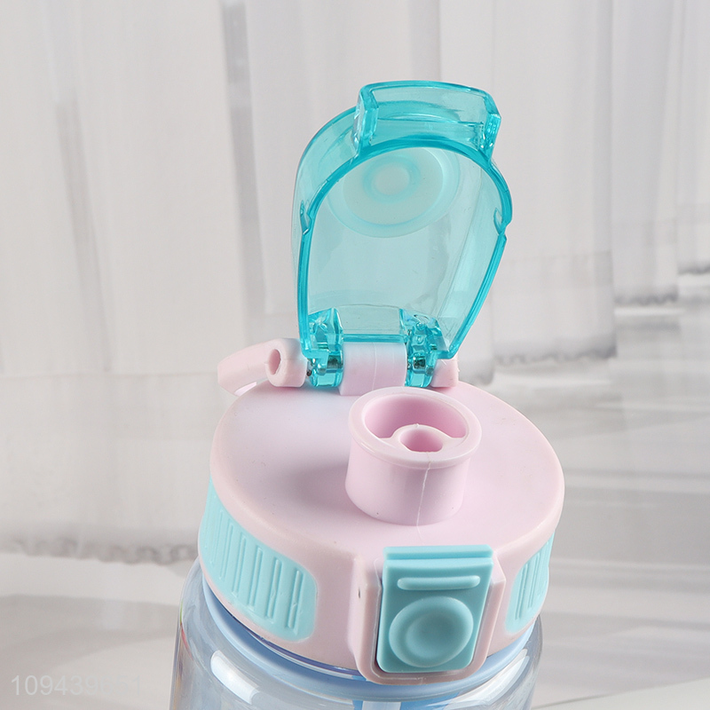 Hot selling plastic water bottle drinking bottle with straw