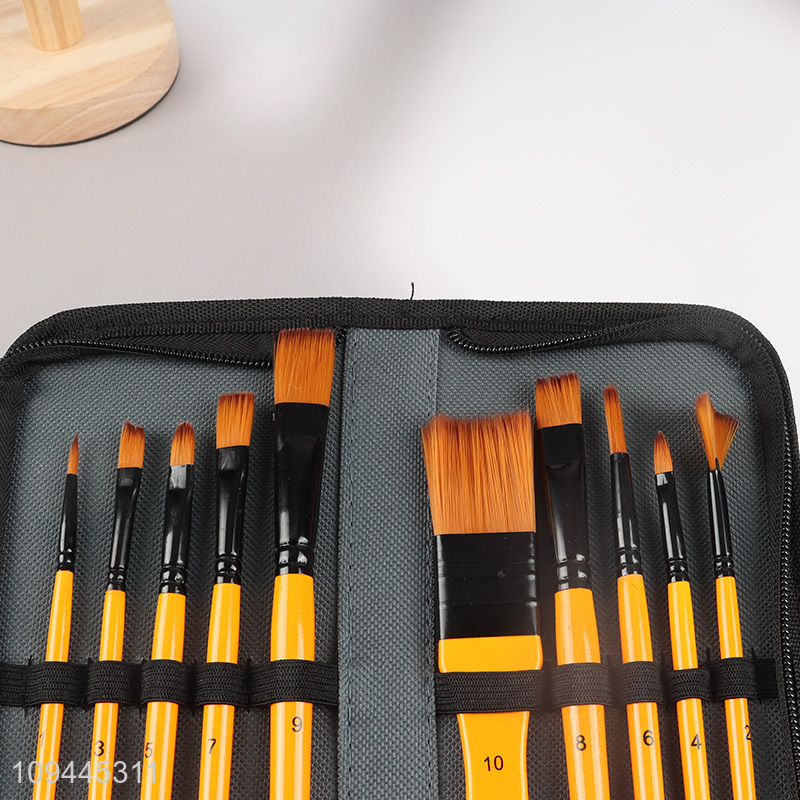 Good quality 10 pcs professional oil paint brush set