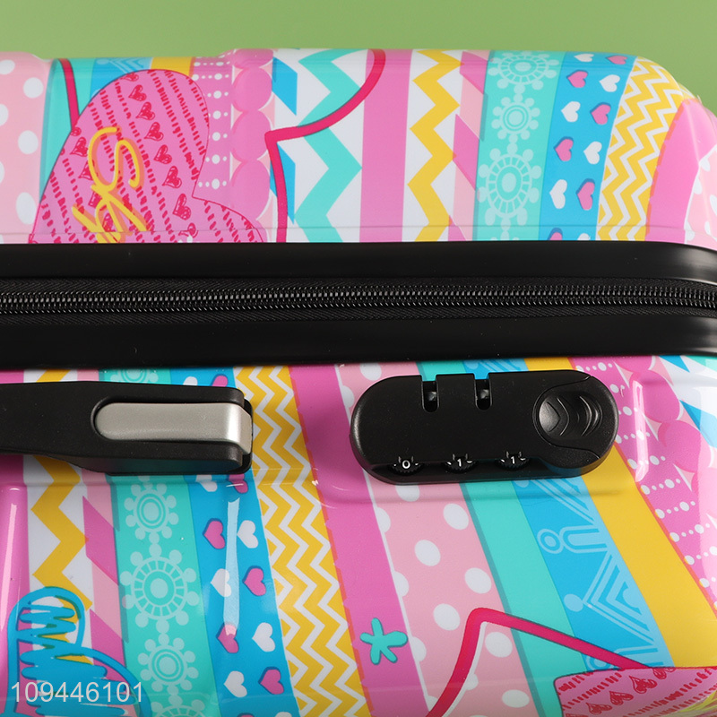 Good selling heart printed portable travel luggage