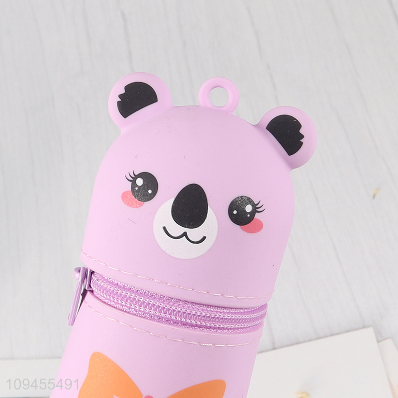 China wholesale cartoon school students silicone pencil bag