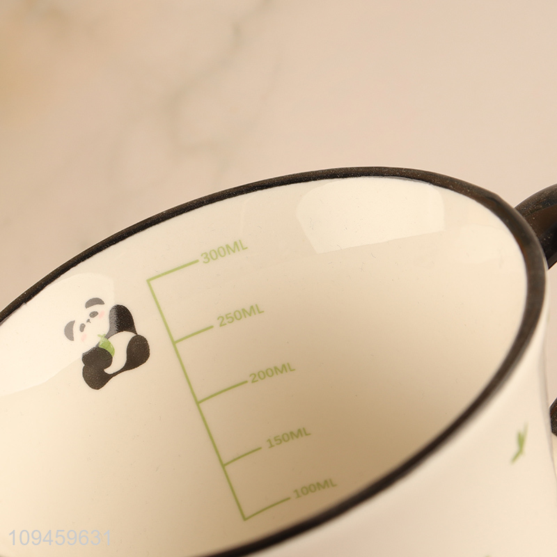 Wholesale panda ceramic water cup with handle