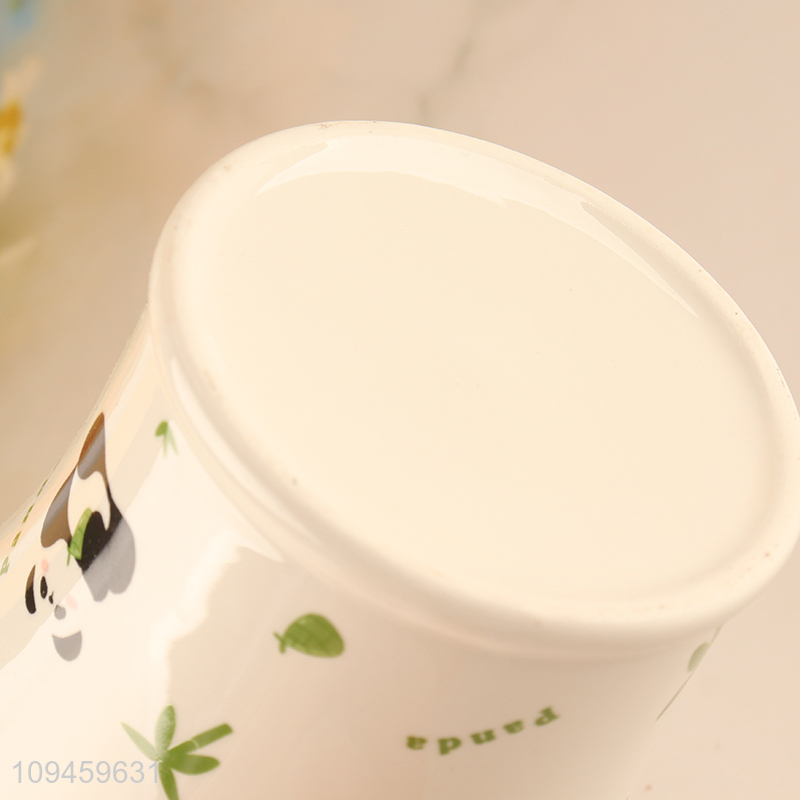 Wholesale panda ceramic water cup with handle