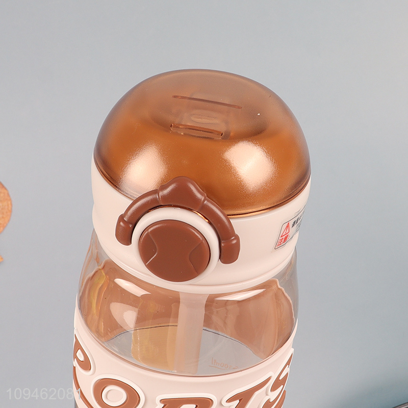 Top quality portable plastic water bottle with straw
