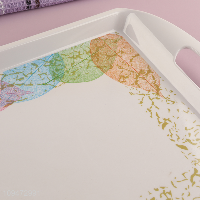 Factory direct sale melamine storage tray serving tray with handle