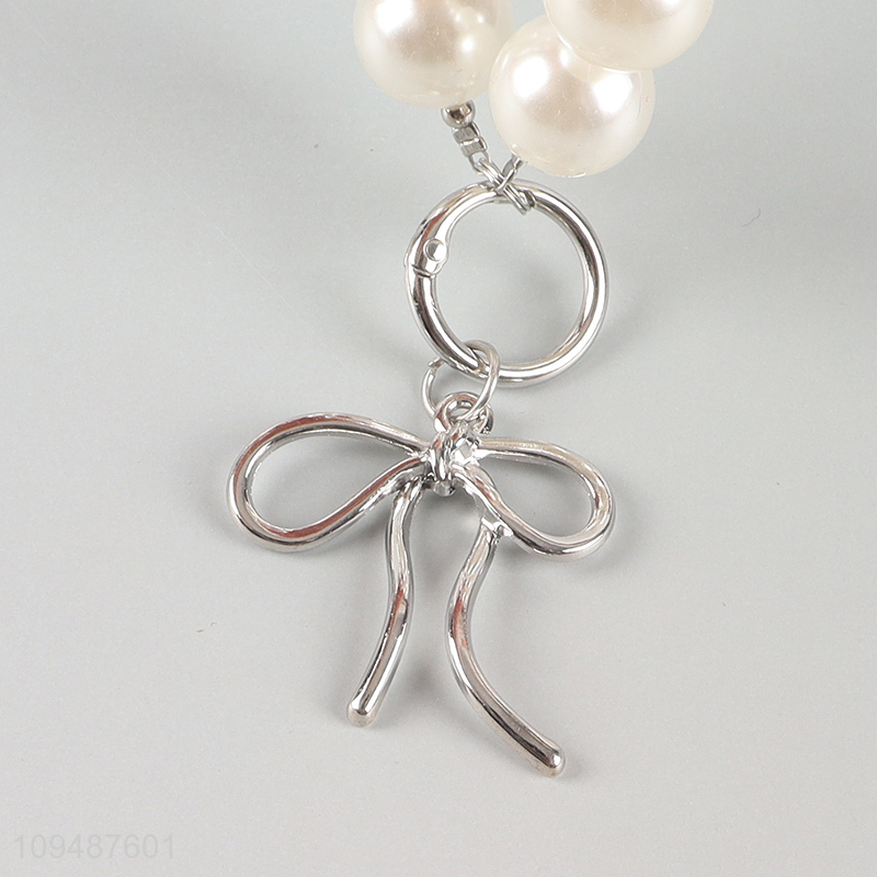 China products fashion pearl keychain key rings