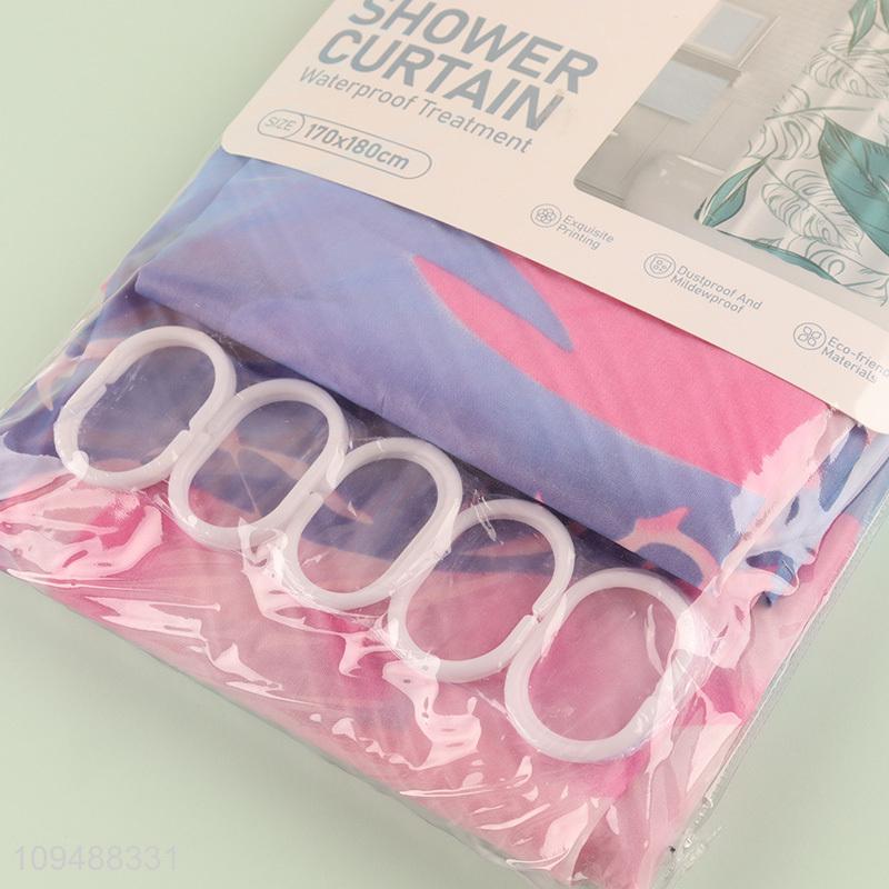 Yiwu market waterproof polyester shower curtain for sale
