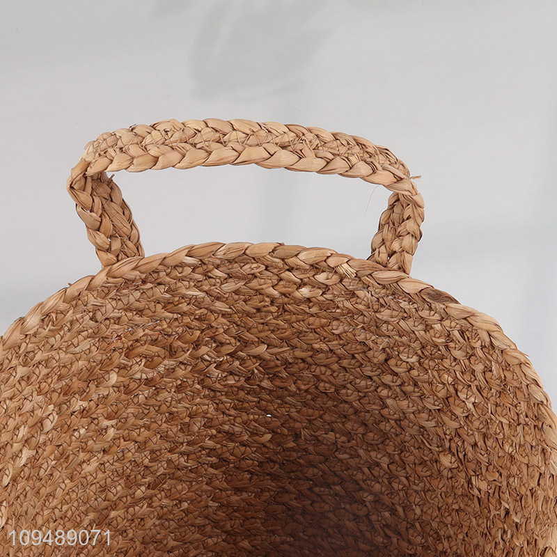 Top products water hyacinth storage basket with handle