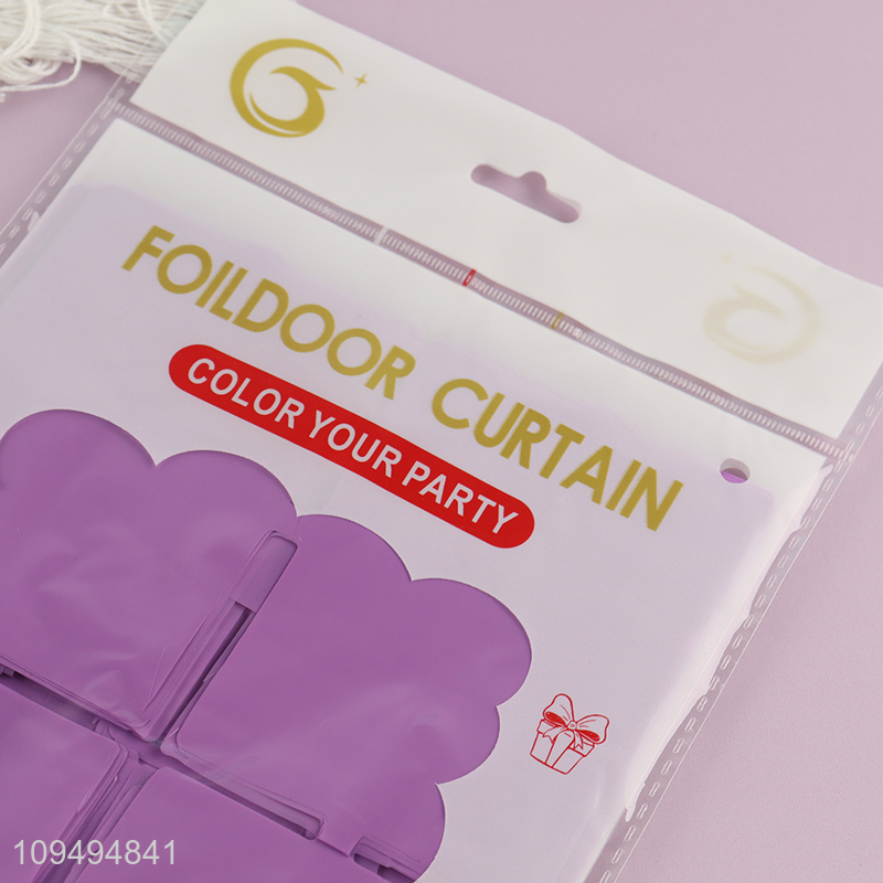 Latest products   purple foildoor curtain backdrop curtain for party