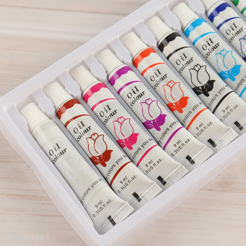 China wholesale 12 colors non-toxic oil paint set