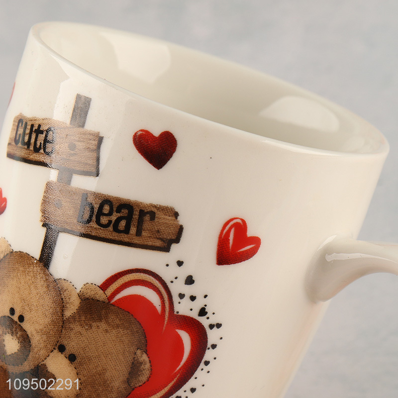 Factory direct sale bear printed water cup ceramic cup