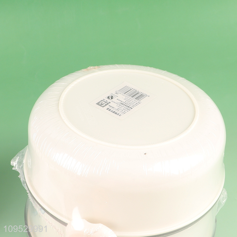 New arrival 1200ml double-layer round lunch box with spoon and fork