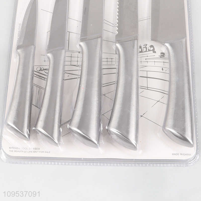6 Pieces Stainless Steel Kitchen Knife With Peeler Kit