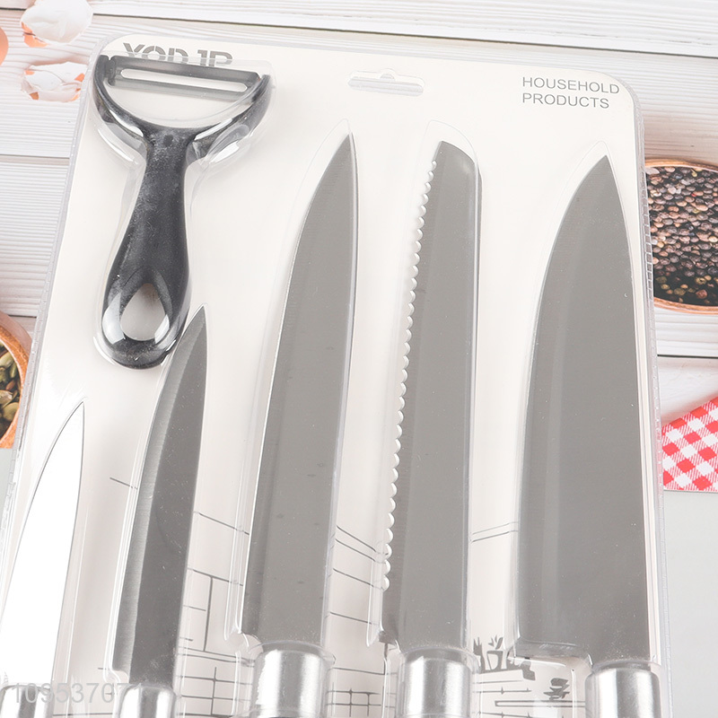 Hot Sale 6 In 1 Kitchen Knife With Peeler Set